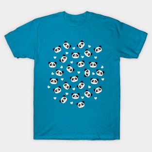 Panda bear tee pattern with hearts T-Shirt